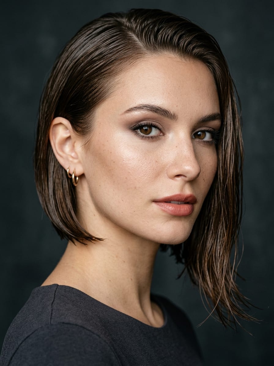Asymmetrischer Bob mit Wet-Look-Finish - Asymmetrischer Bob